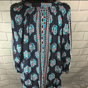 Crown & Ivy XL Tunic Top New Ret $59 Blue Floral